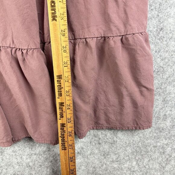 Torrid Mini Challis Ruffle Neck Shirt Dress Womens 3X Rose Taupe Pockets Lace - Picture 14 of 16